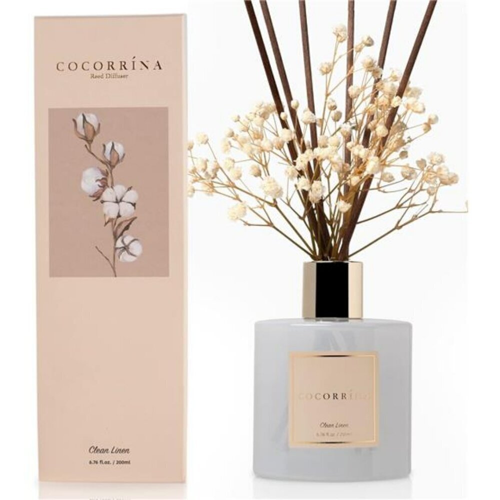 Reed Diffuser Clean Linen Scent Long Lasting Home Bathroom Fragrance Decor